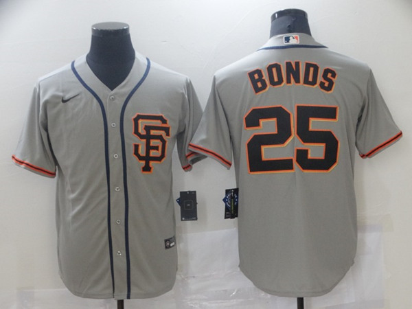 Men's San Francisco Giants #25 Barry Bonds Gray Cool Base Stitched MLB Jersey